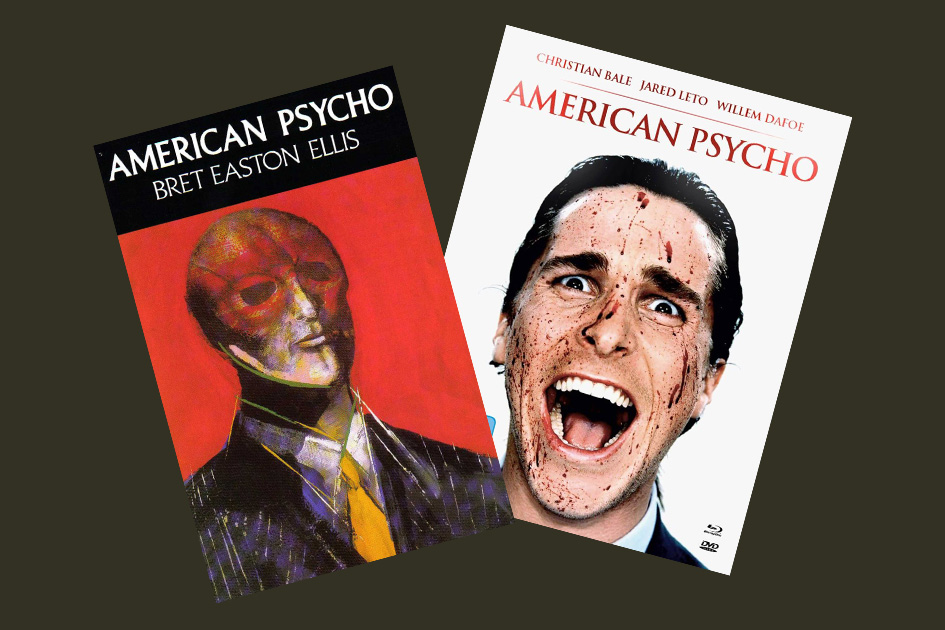Kuvassa American Psychon kansi ja elokuvajuliste